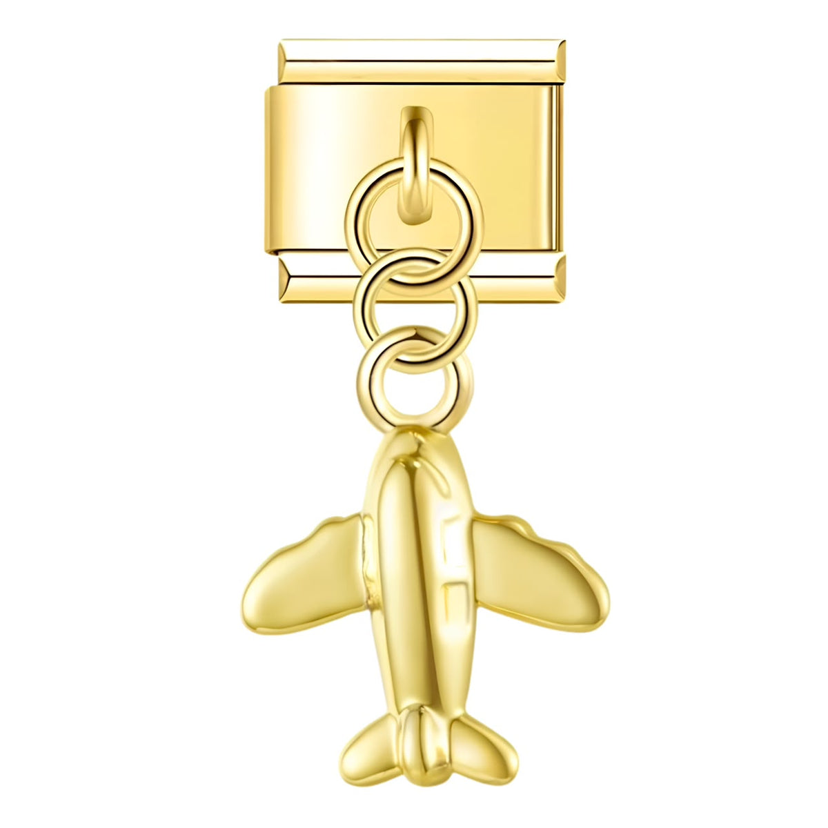 Charm colgante avión dorado