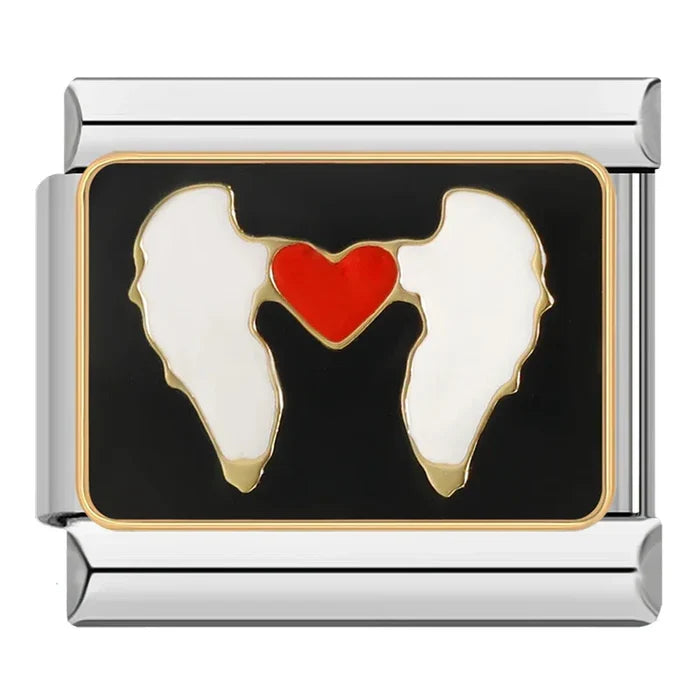 Charm corazón con alas