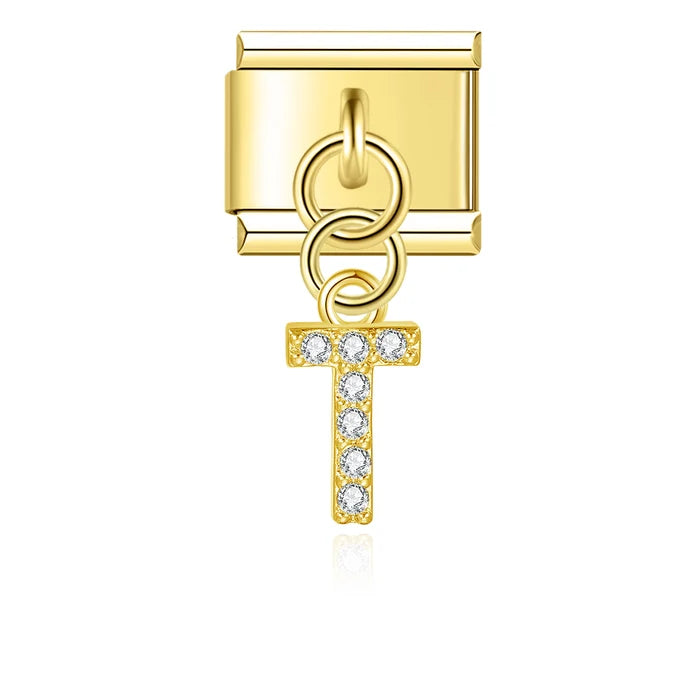 Abecedario colgante dorado