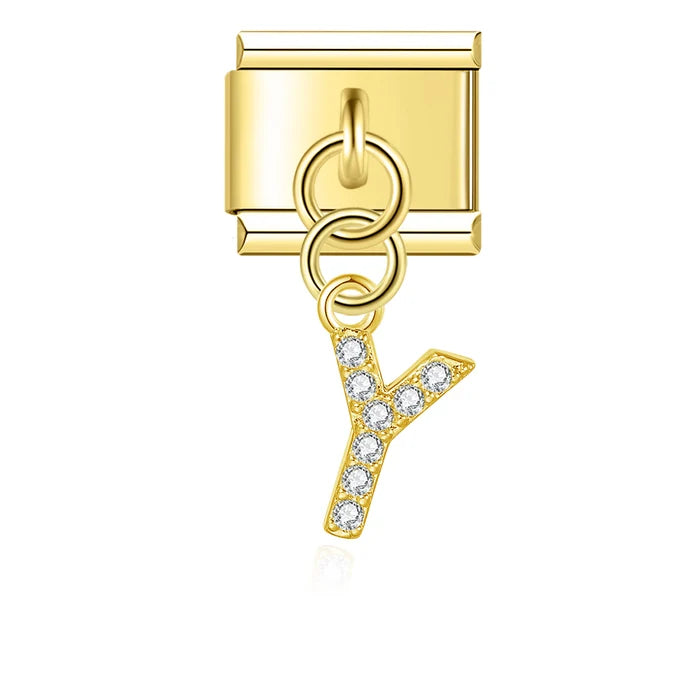 Abecedario colgante dorado