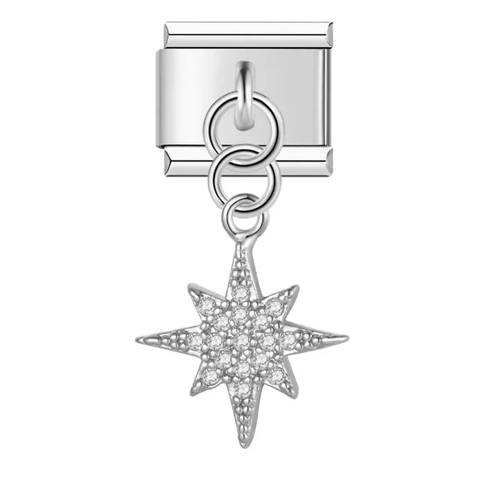 Charm colgante destello plateado