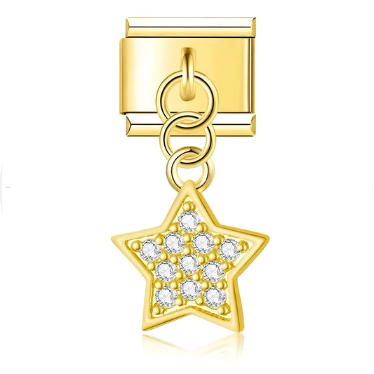 Charm colgante estrella con pedrería