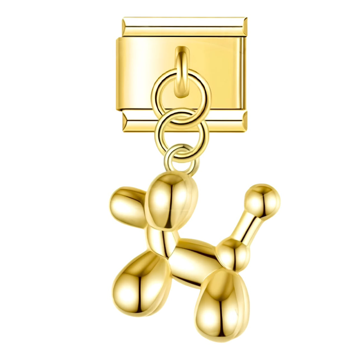 Charm colgante perrito globo dorado