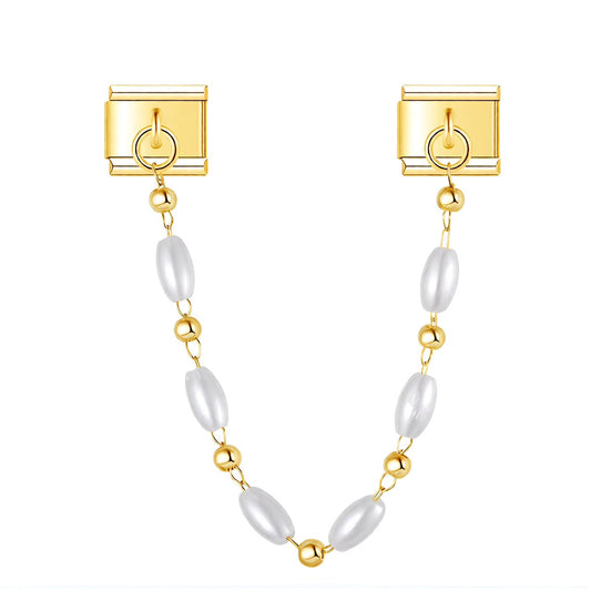 Cadena de perlas dorado