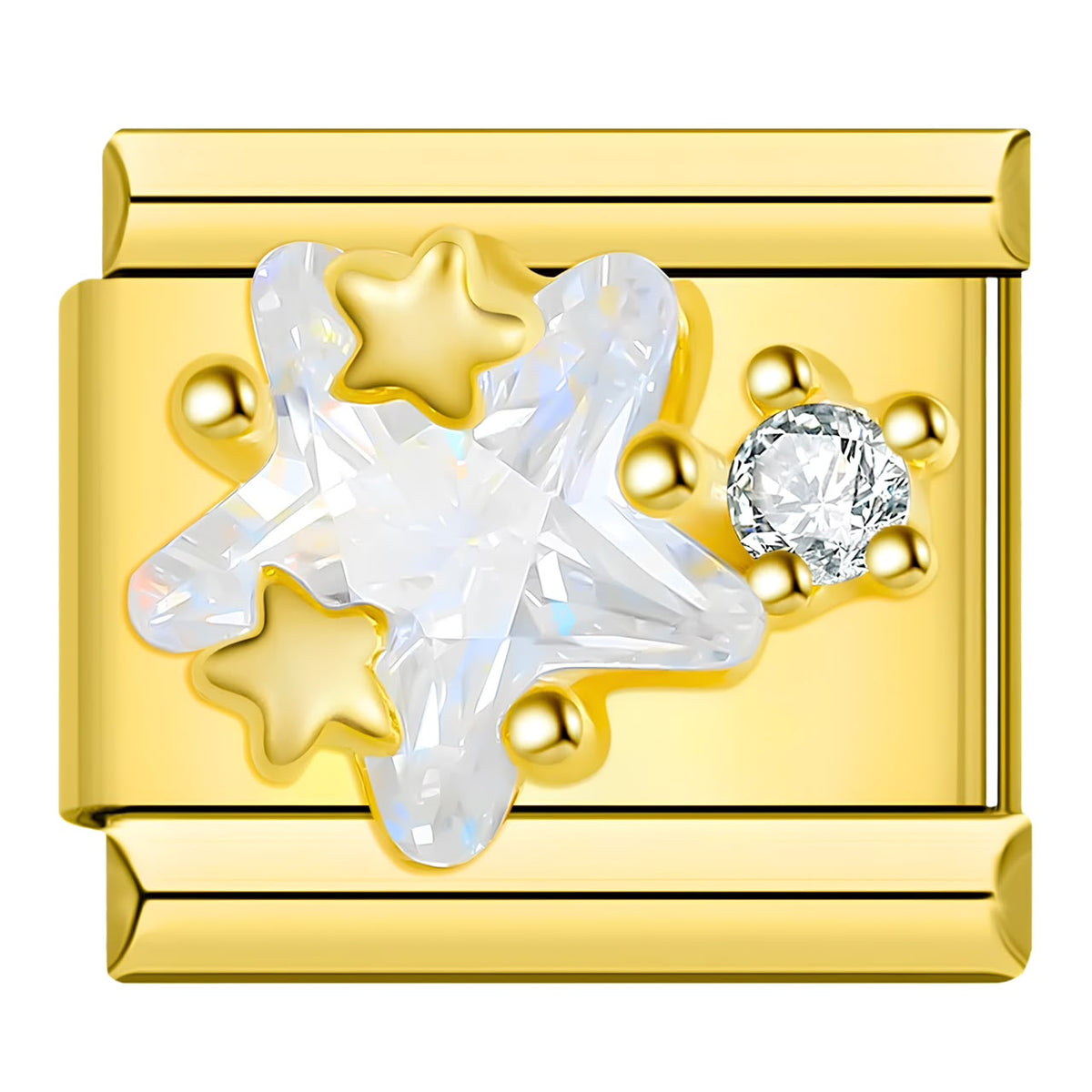 Charm estrellas 3D dorado