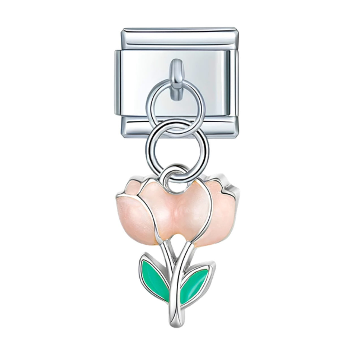 Charm tulipán plateado