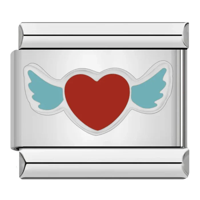 Charm corazón con alas