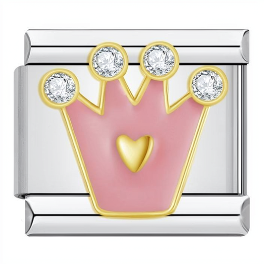 Charm corona rosa