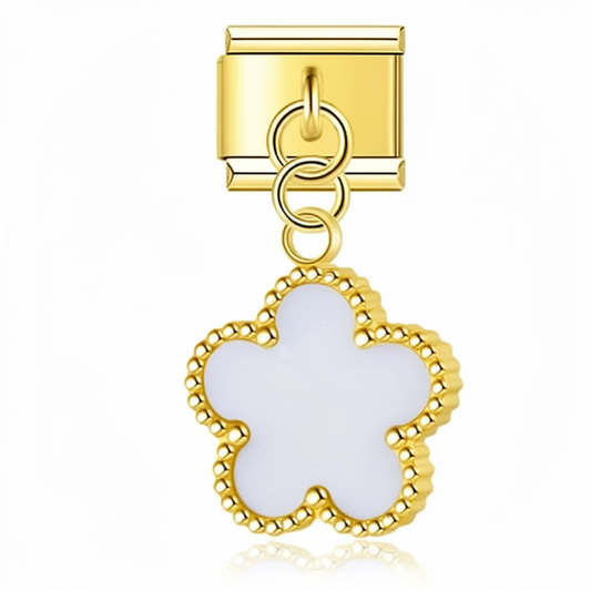 Charm colgante flor blanca